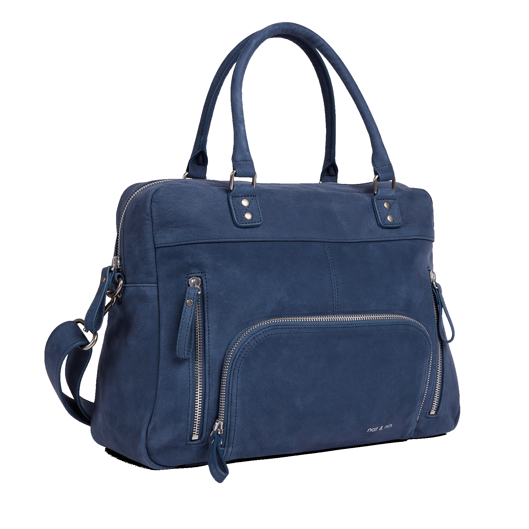 MACY - Cabas multipoches en cuir | Bleu