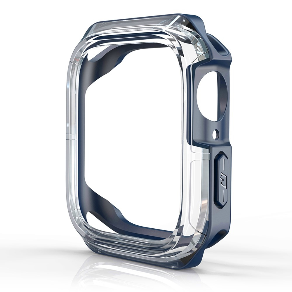 Apple Watch (45 mm) Hybrid Hardcase Bumper Hülle - Transparent / Blau