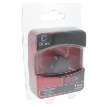 Q-Link stereo splitter 3,5mm 1 stuk male / 2 stuk female