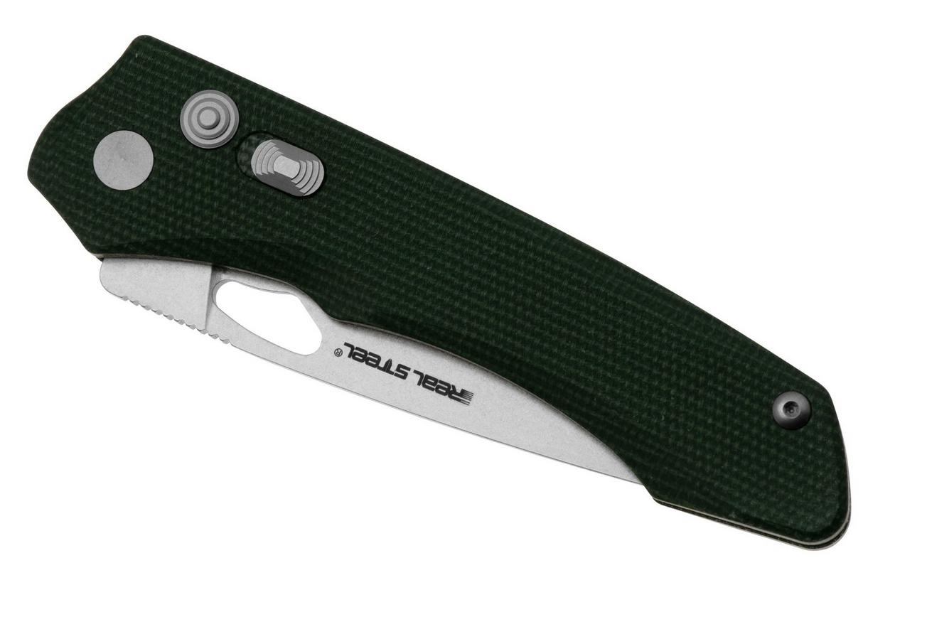 Real Steel Griffin Pro 7131GM 14C28N, Green Micarta, zakmes, Carson Huang design
