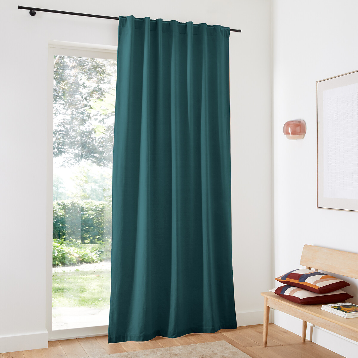 LA REDOUTE INTERIEURS<br>Cortina de veludo com acabamento em laços ocultos, Veludo