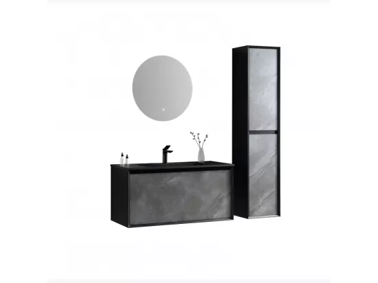 Ensemble de salle de bain 100 cm noir Aquasasso
