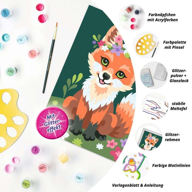 Malen nach Zahlen - Romantic - Blumiger Fuchs