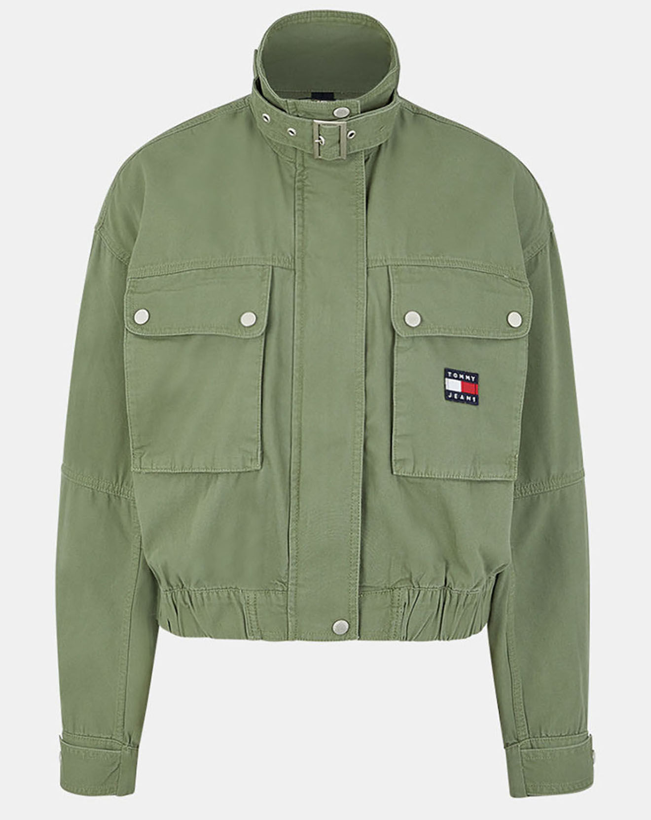 Tommy Jeans Veste 100% Coton Bio crop utility kaki