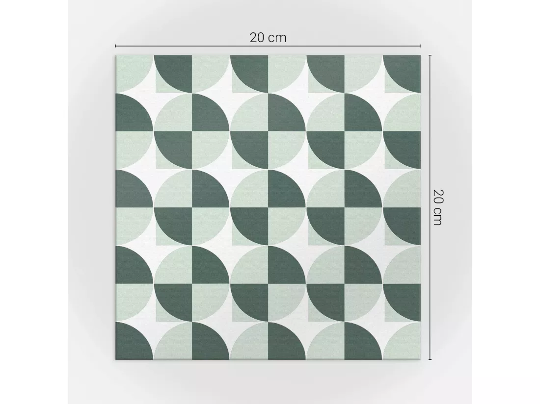 Carreaux autocollants PVC, Carrelage PVC adhésif - 20x20x20 - Géométrie des cercles et des carrés