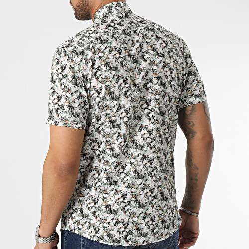 Chemise Manches Courtes Vert Blanc
