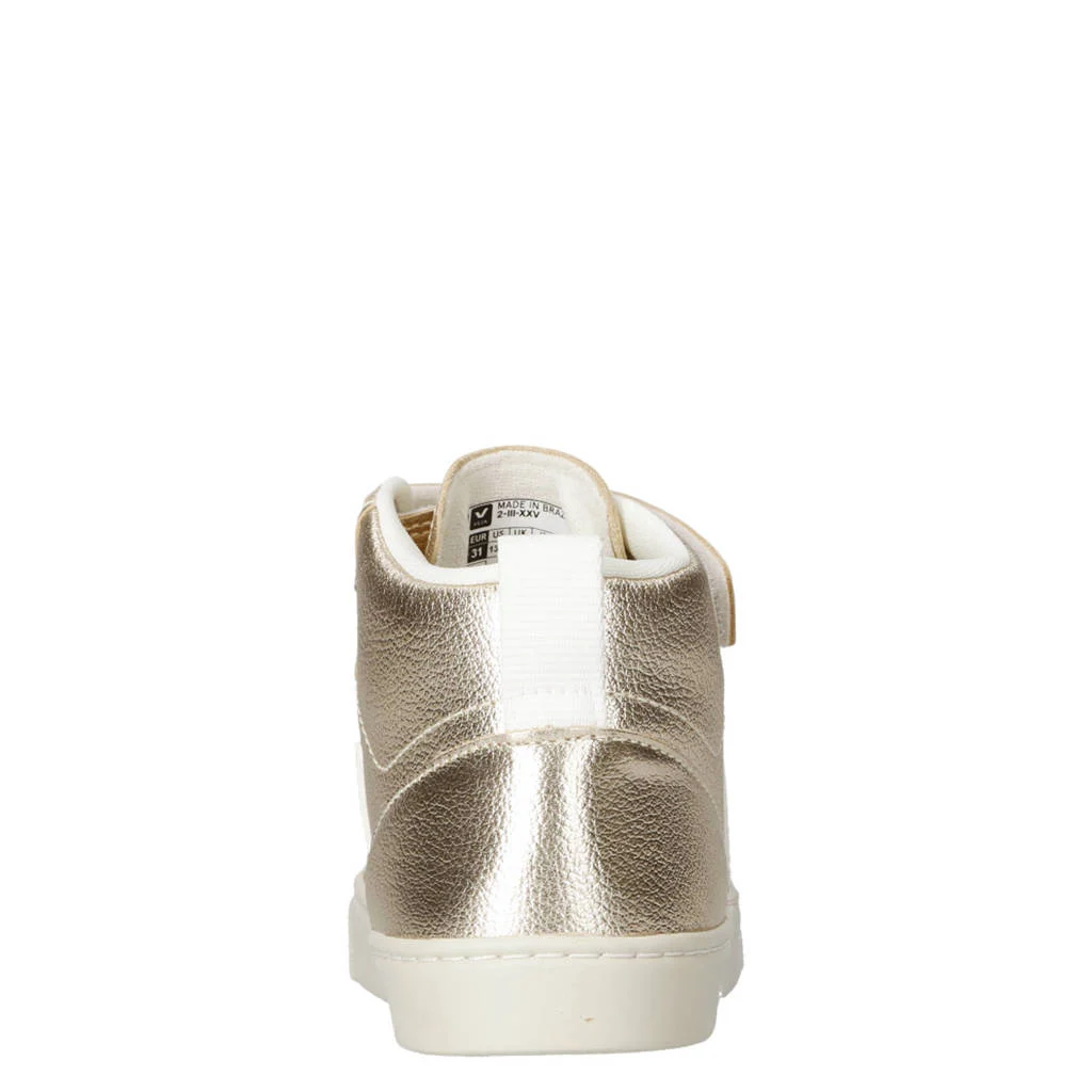 Veja Small V-10 Midgevoerde leren sneakers champagne