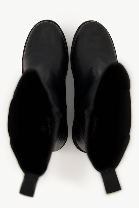 Leder-Stiefeletten, Schlangenprägung, Zipper, Weite H