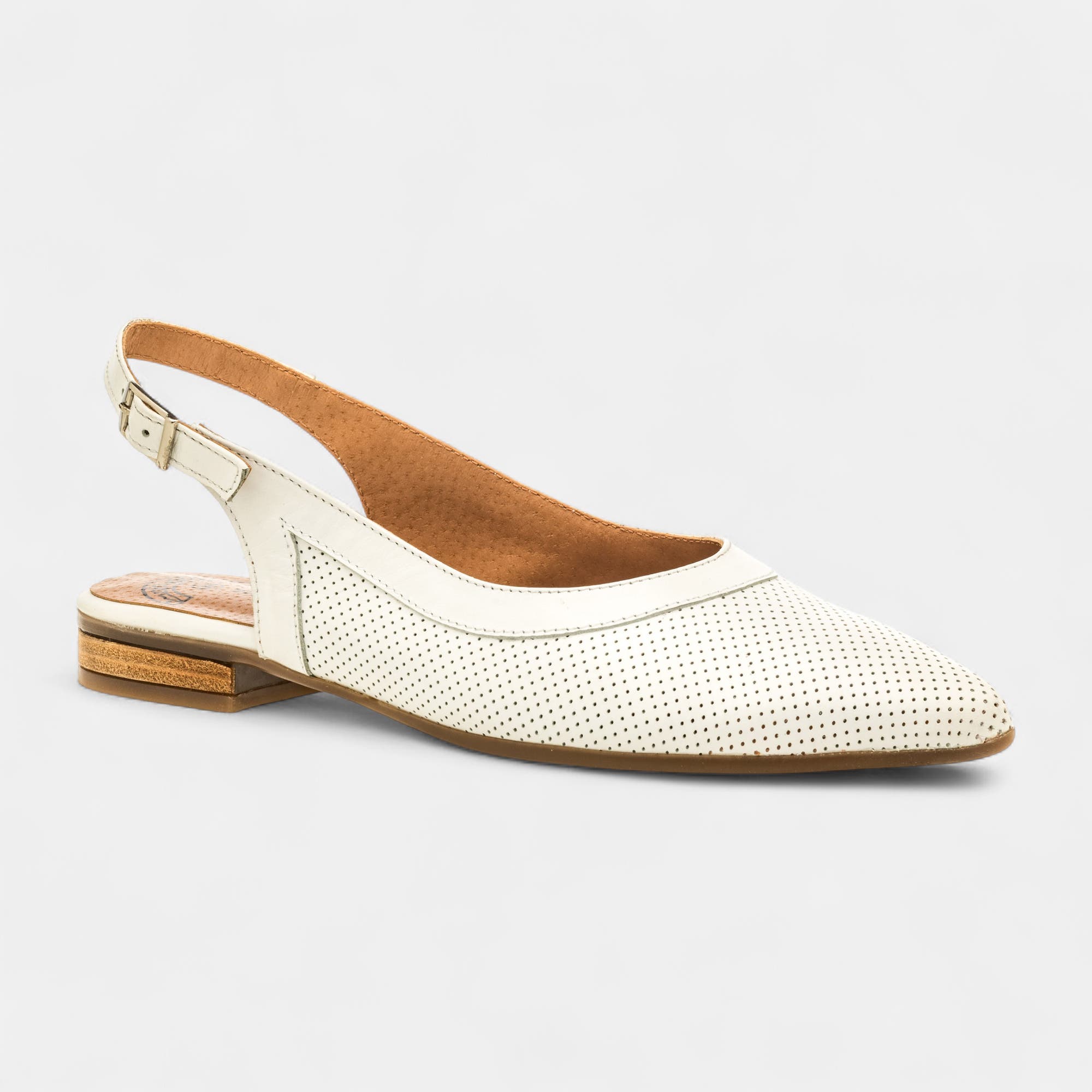Escarpins avec bride arrière Femme en cuir blanc