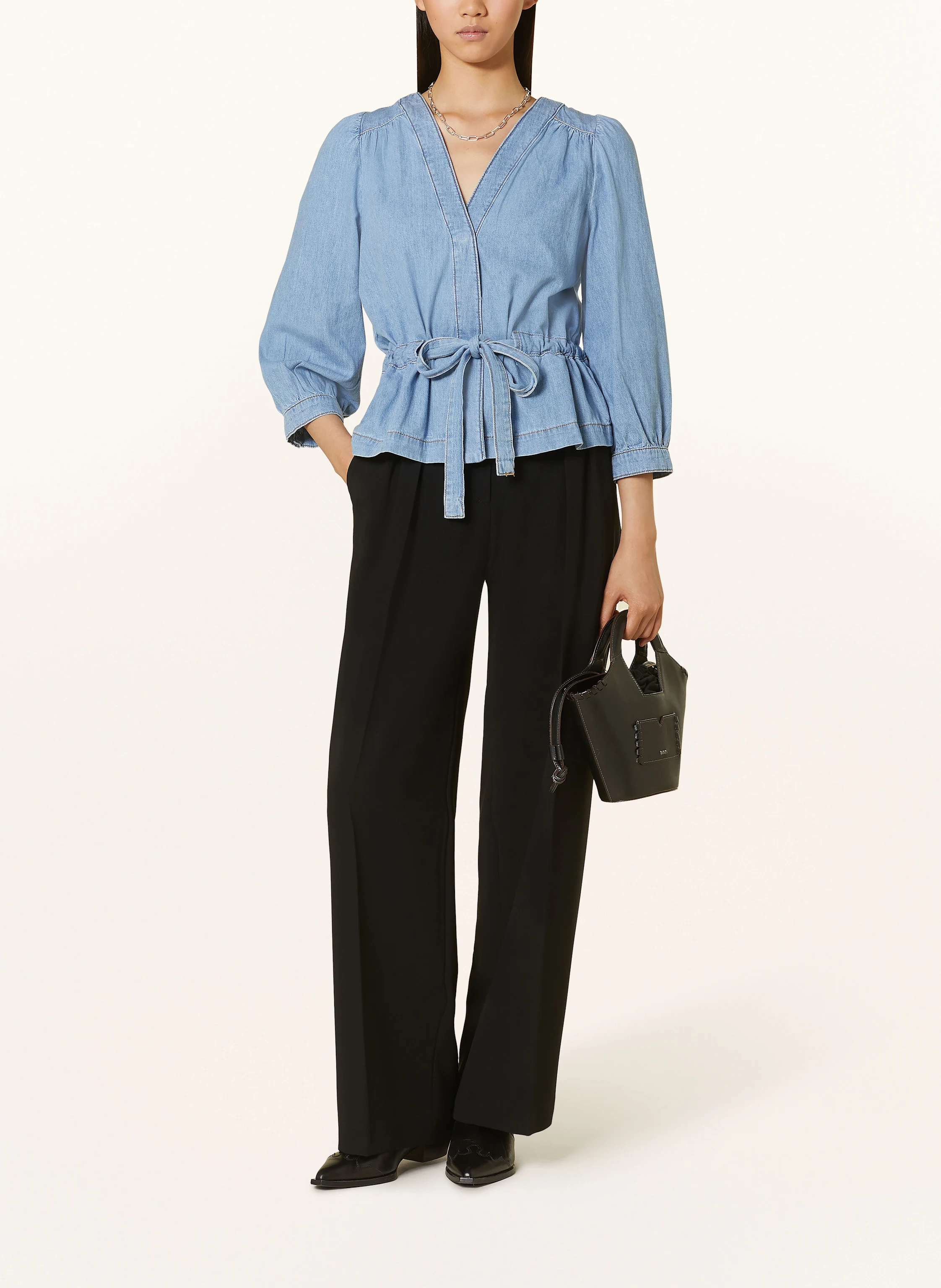 ba&sh Jeansbluse LAVINA mit 3/4-Arm