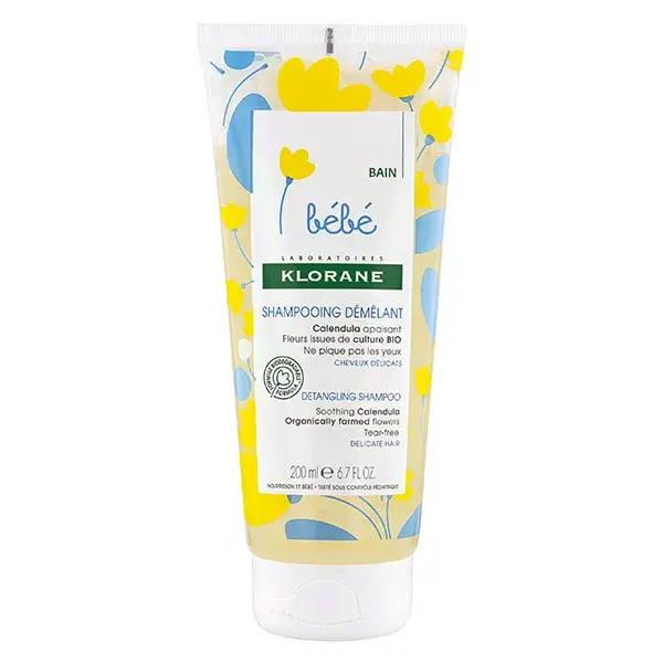 Shampoo desembaraçante de calêndula Klorane Baby 200ml