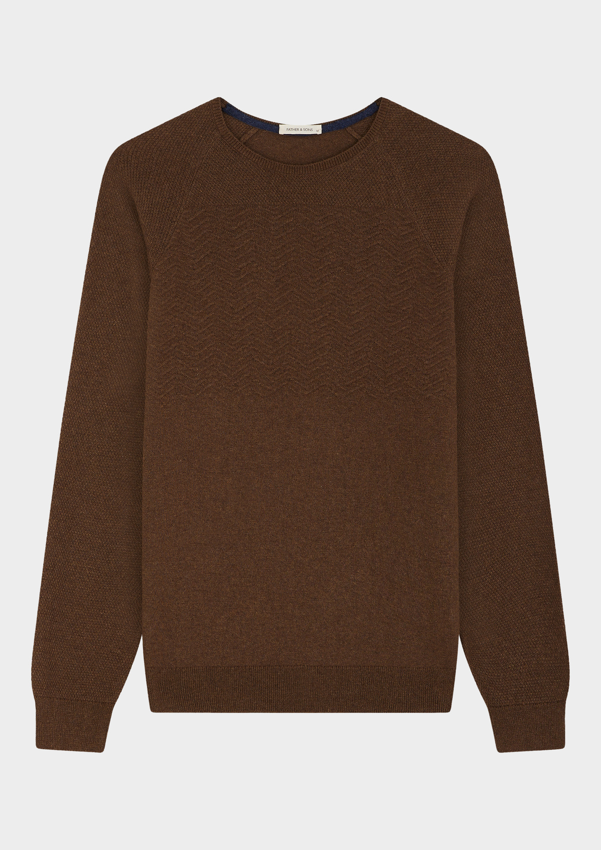 Pull col rond uni cognac