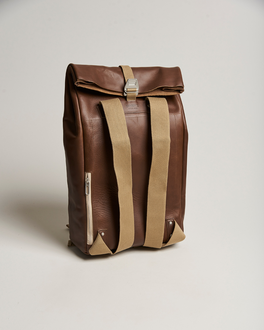 Brooks England Pickwick Large Leather Backpack Dark Tan
