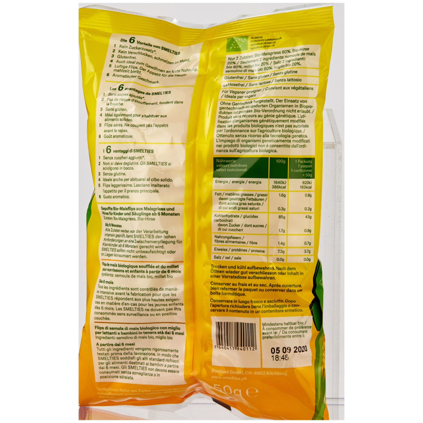 Smelties Bio Maisflips mit Hirse 6+ Monate