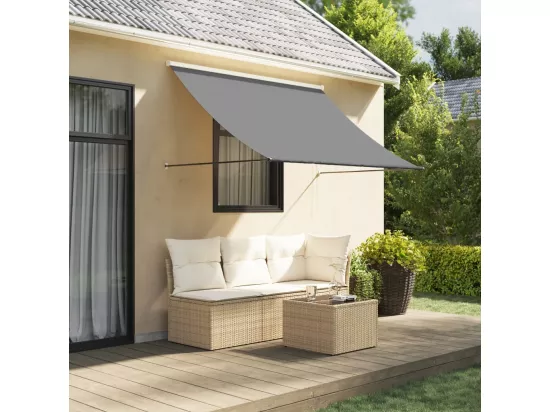 Auvent rétractable anthracite 250x150 m tissu et acier