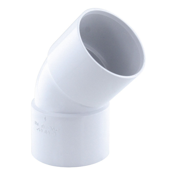 Coude pvc femelle femelle Interplast blanc 45° ø40 mm