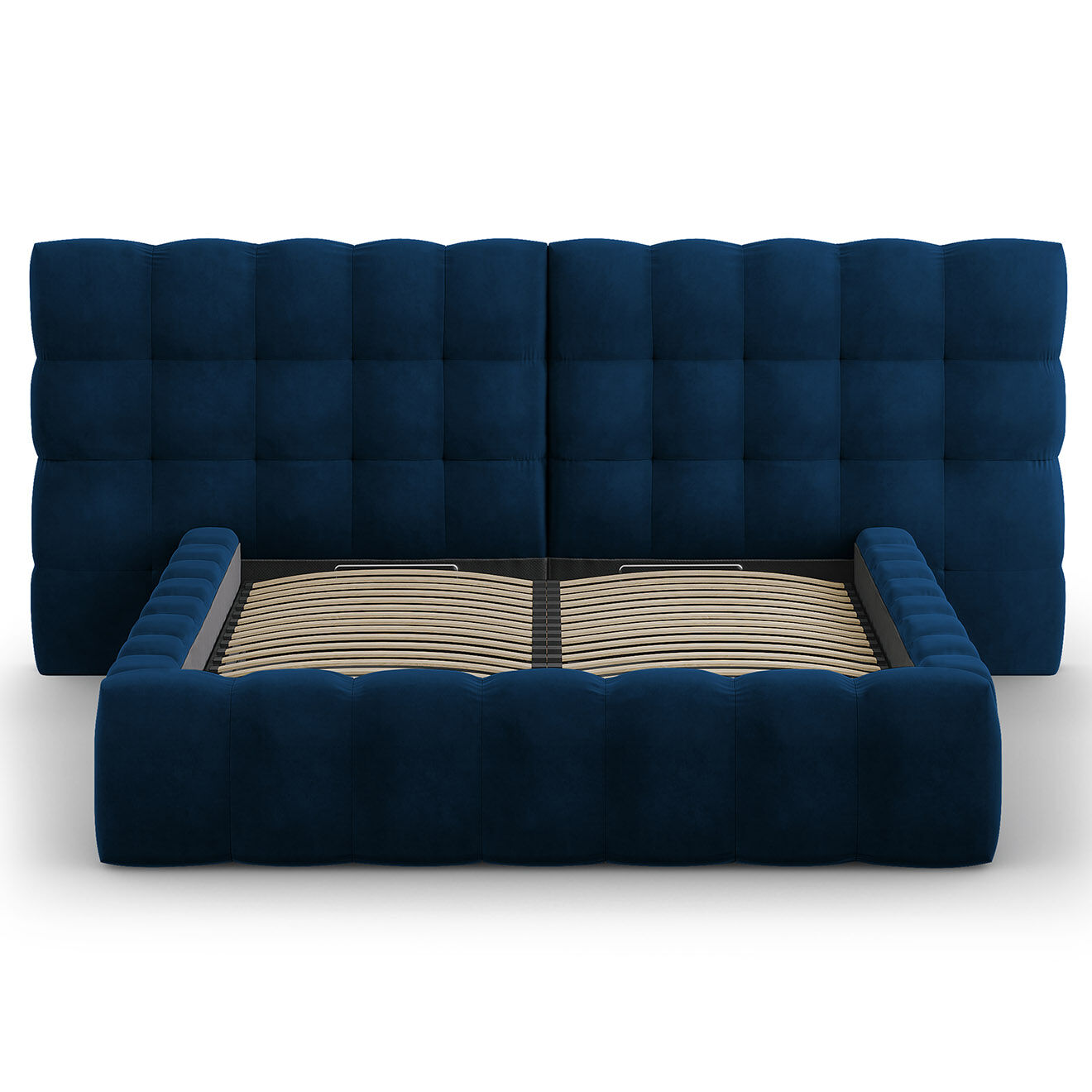 Cosmopolitan Design Lit avec coffre de rangement Bali Velours bleu roi - 160x200 cm