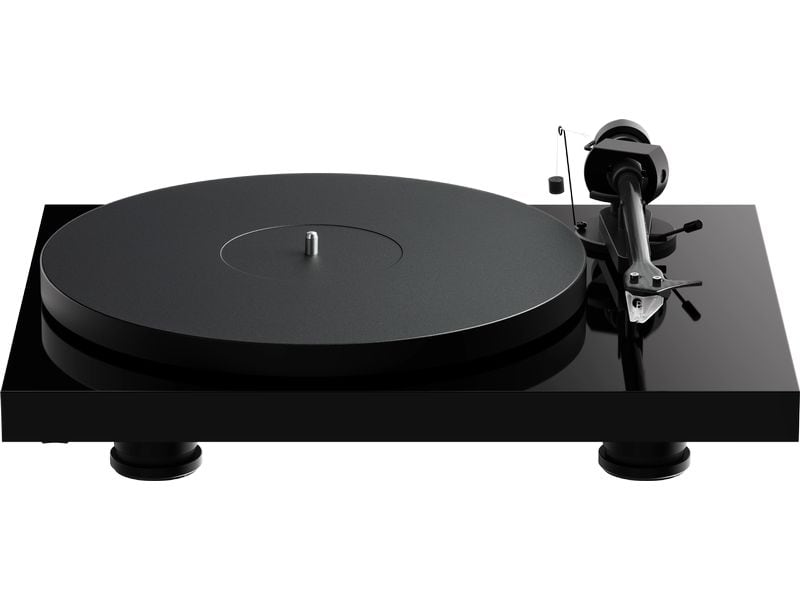 Pro-Ject Plattenspieler Debut EVO 2 Schwarz glanz Plattenspieler mit TPE gedämpftem Gegengewicht