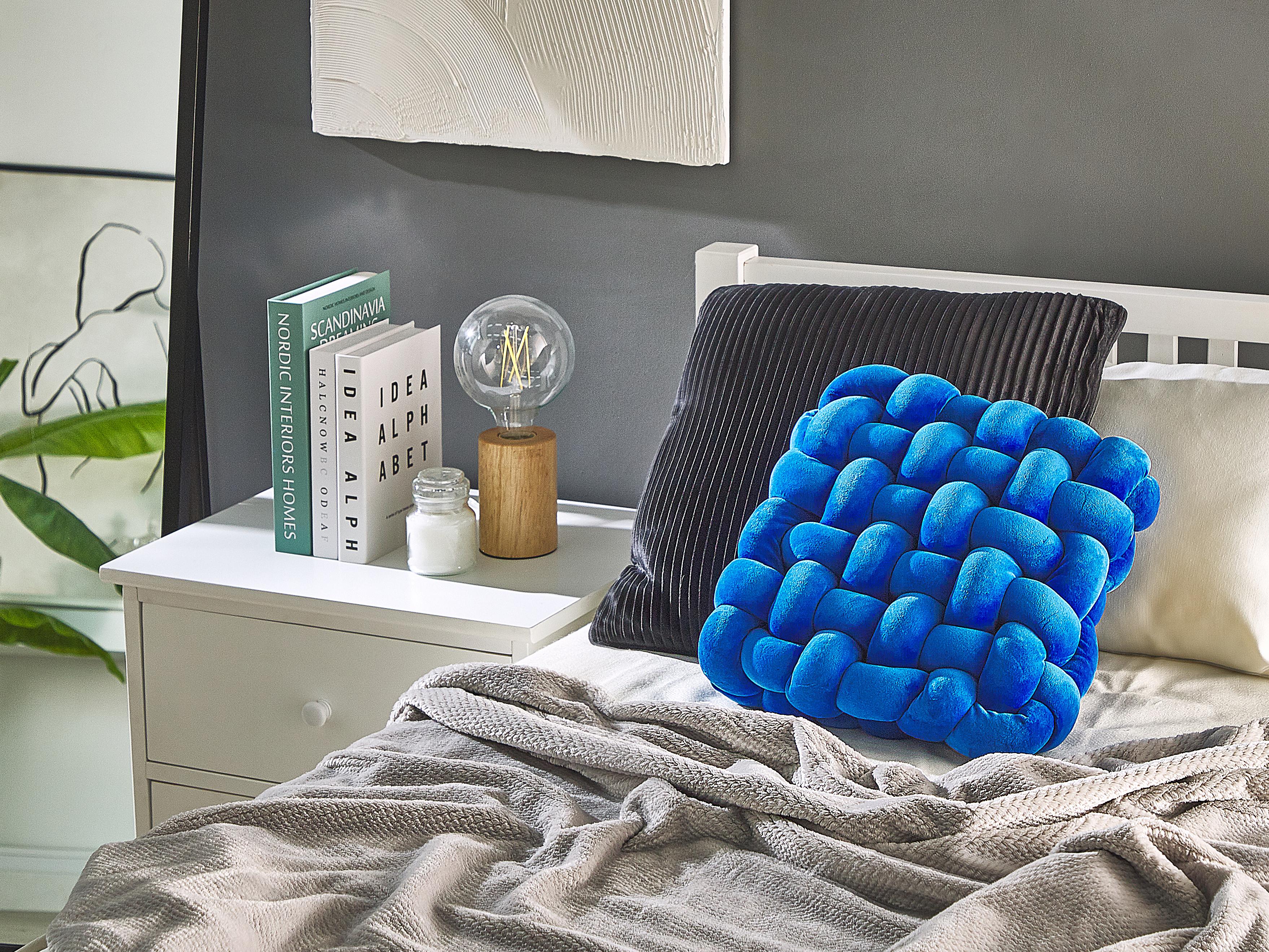 Sierkussen SIRALI Fluweel 30 x 30 cm Blauw