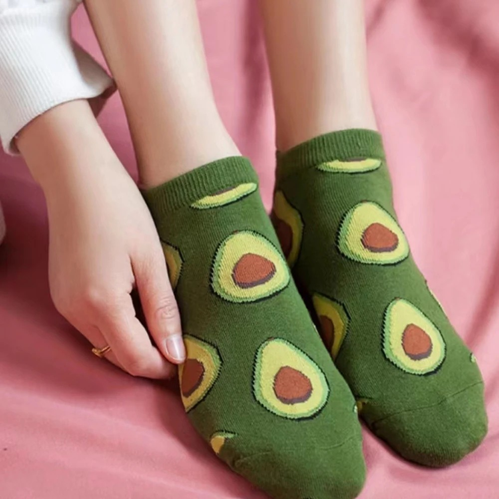 (1 Paar) Unisex Socken Fashion Strümpfe Füsslinge (One Size) - Avocado
