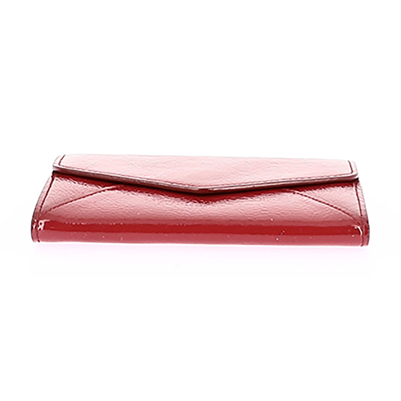 Saint Laurent Porte-monnaie en Cuir verni rouge - Très bon état - 13x9 cm