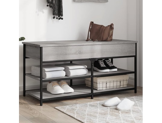 VIDAXL - Banc à chaussures sonoma gris 100x42,5x50 cm bois d'ingénier...