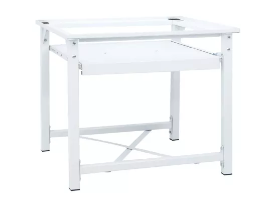 Socle pour machine à laver avec étagère coulissante Blanc