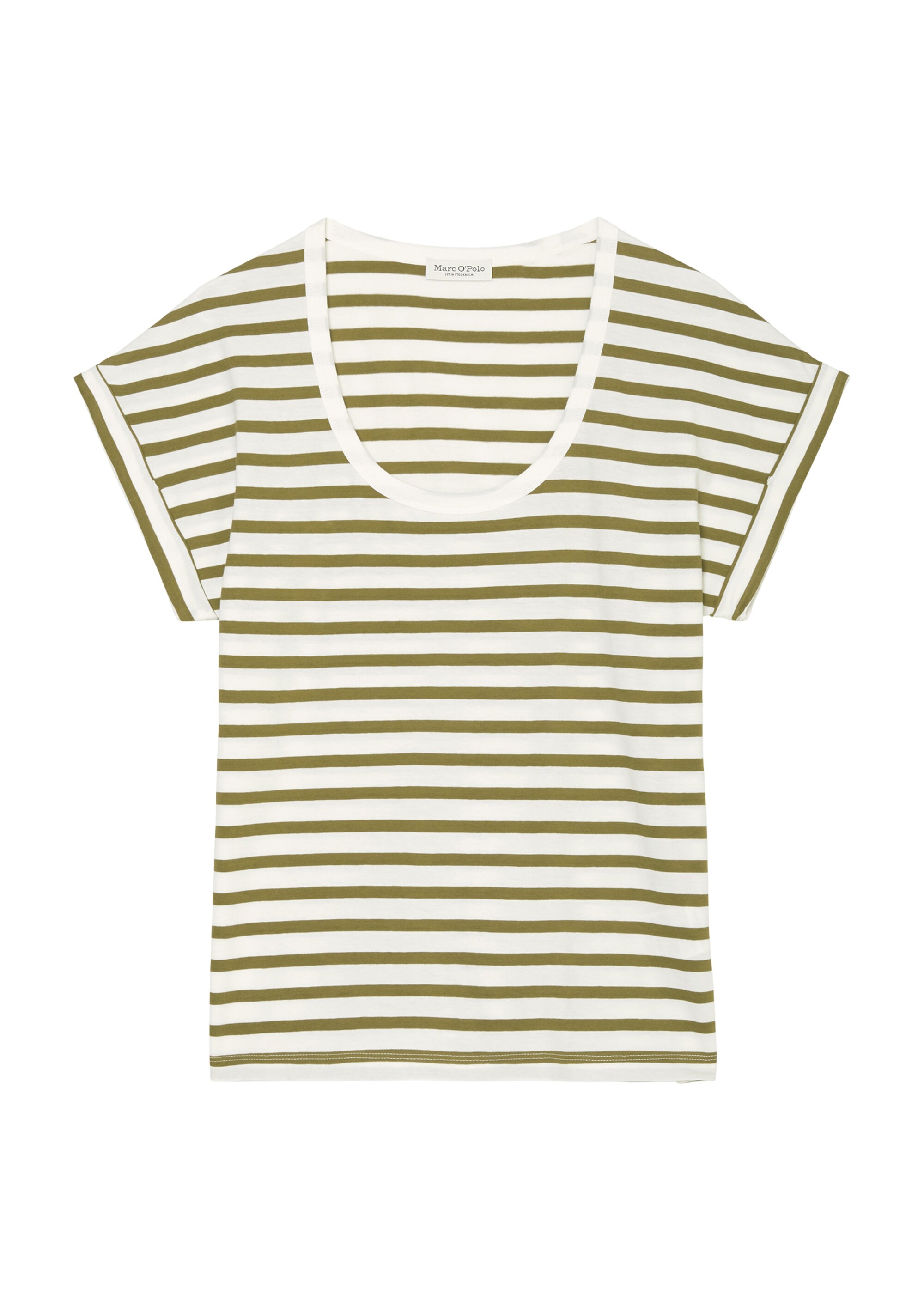 Streifen-T-Shirt mit angeschnittenen Ärmeln aus leichtem Single Jersey