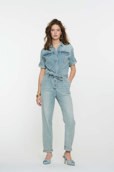 Geisha blauwe dames jumpsuit