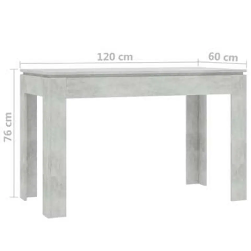 vidaXL - Eettafel - Grijs - Bewerkt hout