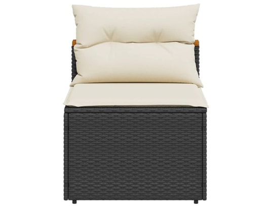 VIDAXL - Canapés de jardin sans accoudoirs avec coussins 2 pcs noir