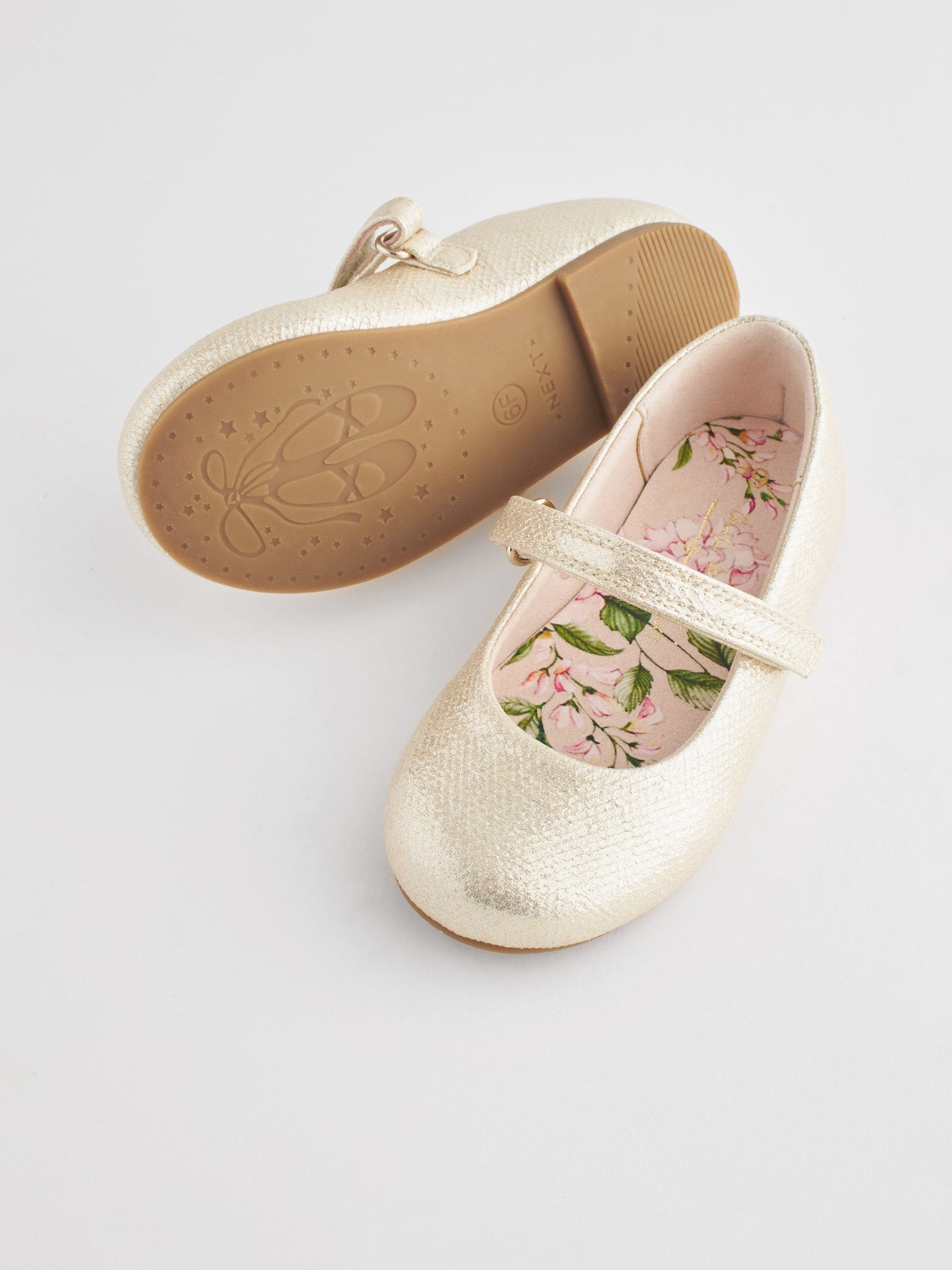 Goud - Mary Jane gelegenheidsschoenen met klittenbandsluiting