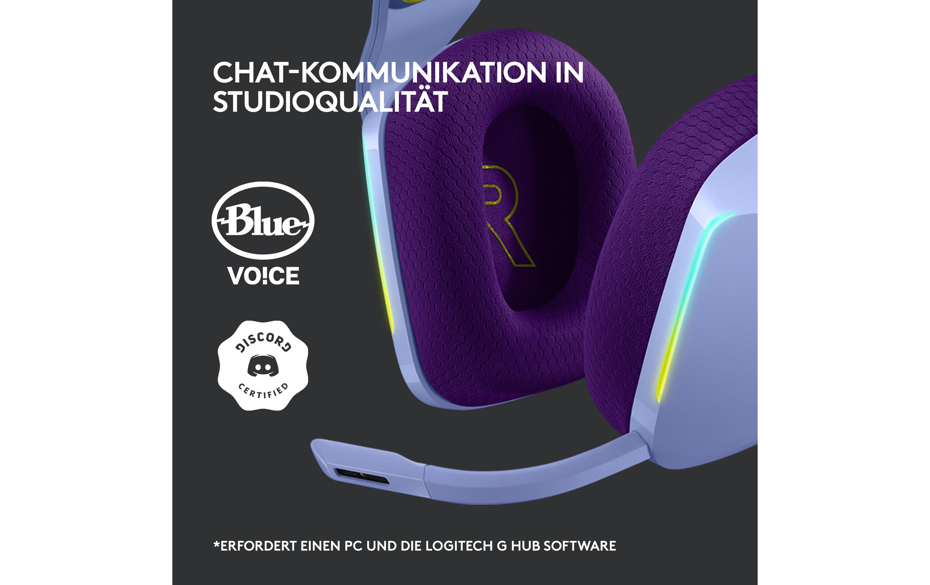 Headset G733 Lightspeed Lila<br>Wireless-Gaming-Headset mit DTS 7.1 Surround-Sound und RGB Beleuchtung