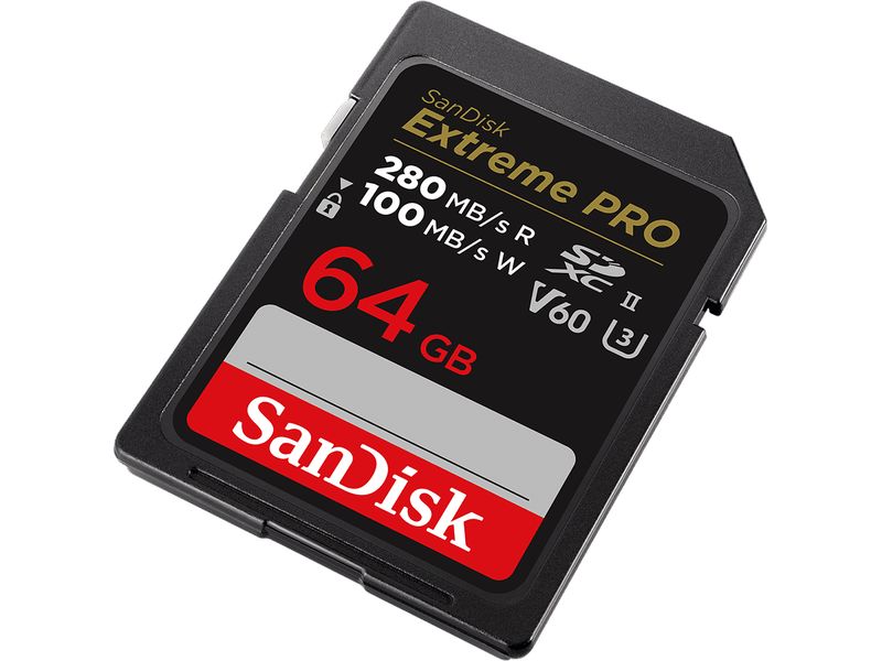 SanDisk SDXC-Karte Extreme PRO UHS-II 64 GB Superschnelle 8K-fähige SD-UHS-II-Speicherkarten