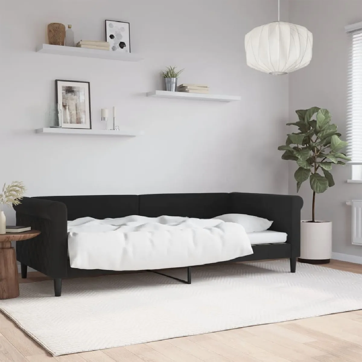 VIDAXL vidaXL Lit de repos - Velours noir 90x200 cm
