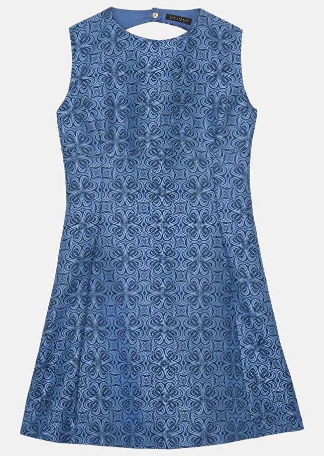 Robe Romealableue en jacquard