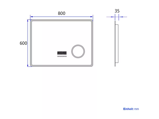 EMKE Miroir lumineux salle de bain 80x60cm, Miroir LED avec Interrupteur Tactile, Anti-buée, 3x Grossissement, Bluetooth, Lumière Blanche Froide