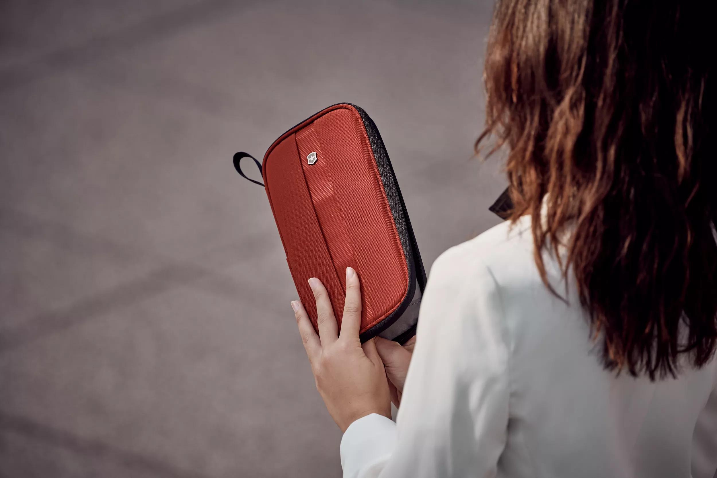 Reisemappe mit RFID-Schutz-rot