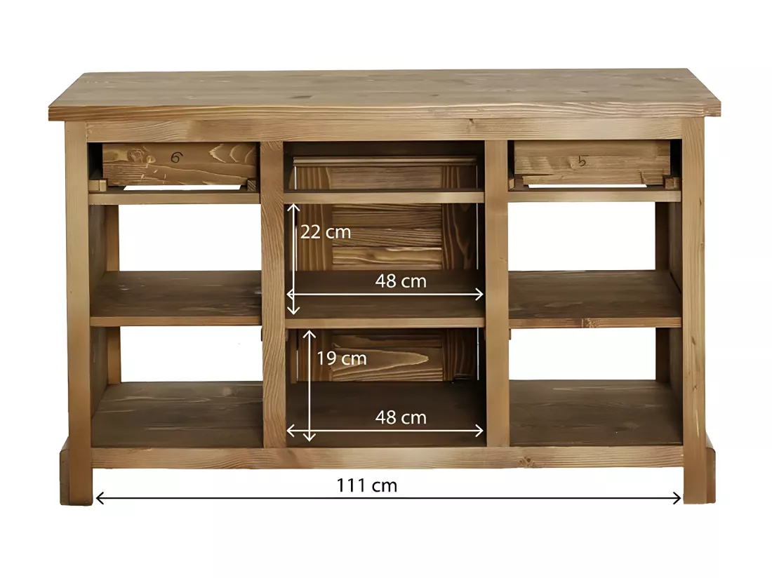 Meuble sous vasque en pin massif 120 cm Manel