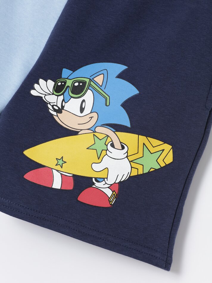 Bermuda jogger color block Sonicñ - Azul Médio