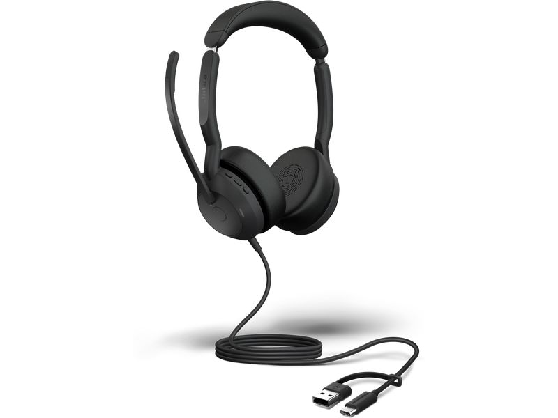 Jabra Headset Evolve2 50 Stereo UC USB C/A Professionelles Stereo Headset mit USB C & A Anschluss