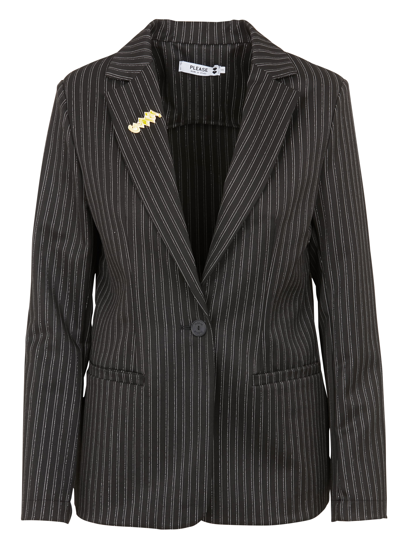 Blazer col tailleur à rayures| Noir