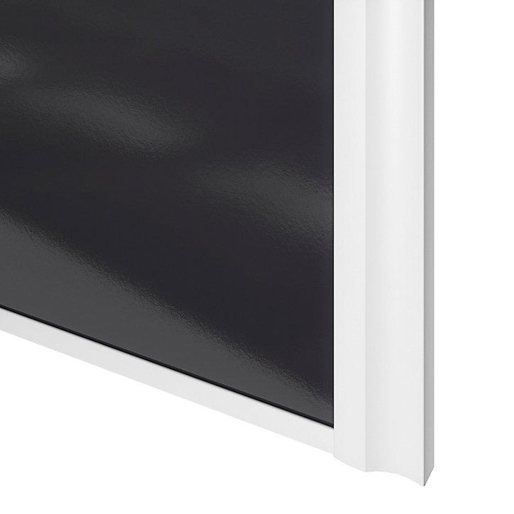 Porte de placard coulissante atelier noir profil blanc GoodHome Arius H. 248,5 x L. 91.2 cm + amortisseurs