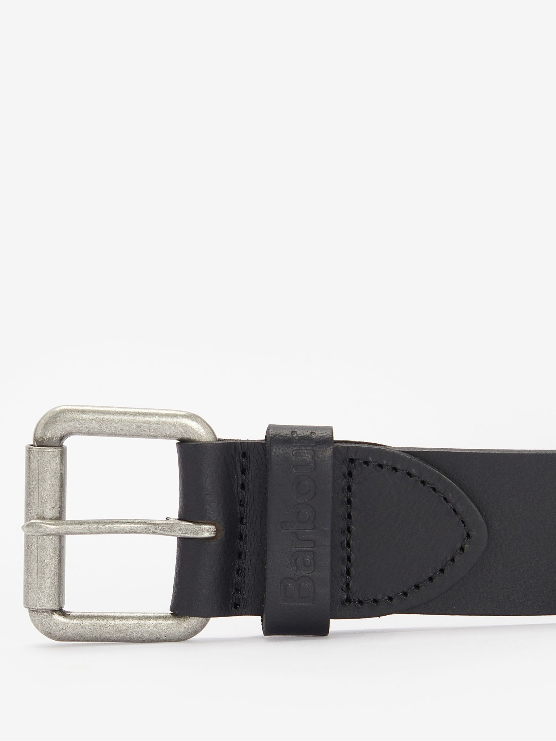 Zwart - Barbour® matte leren riem
