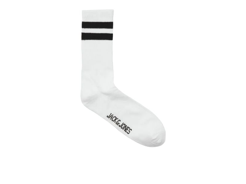 JACK&JONES Sportsocken 3er Pack mit Streifen, Weiss Herren Tennis Socken