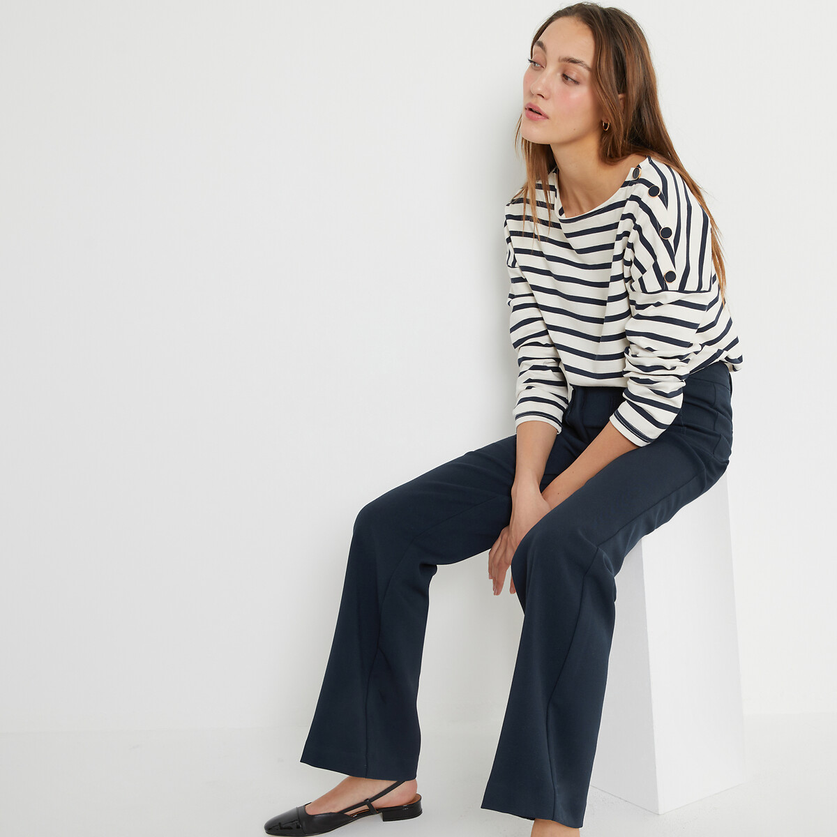 COLEÇÕES LA REDOUTE<br>Flare broek, Assinatura FELICIEN