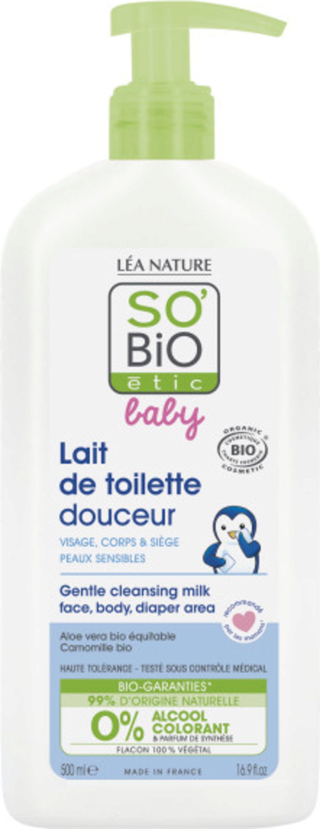 LÉA NATURE SO BiO étic  Baby Sanfte Reinigungsmilch, 500 ml