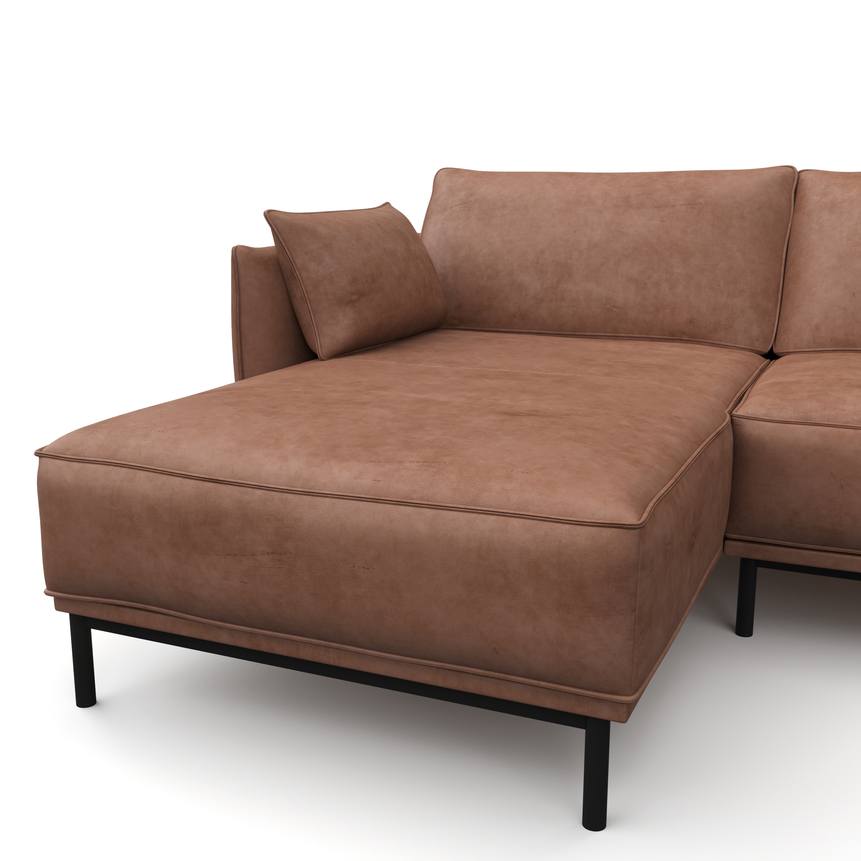 Ecksofa Leder ELVIS links braun
