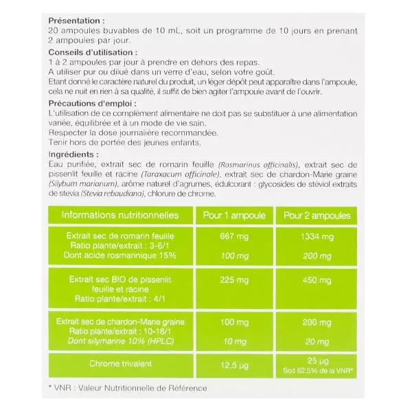 Dissolvurol Romarinex Chrome 20 ampolas