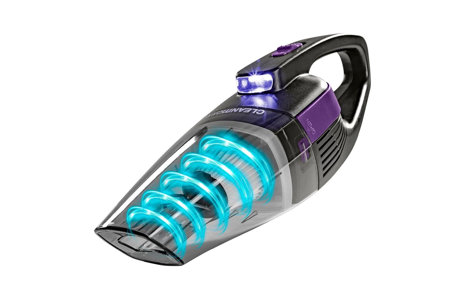 Akku-Handsauger Grau, Violett Grau, ViolettAkkustaubsauger, kabel- und beutellos – mit EPA-Filter und LED-Licht